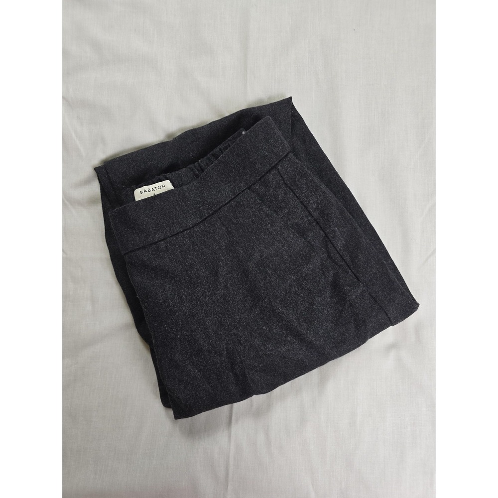 Babaton Pants Womens 4‎ Charcoal Wool Cashmere Blend Elastic Waist Pleated Dress